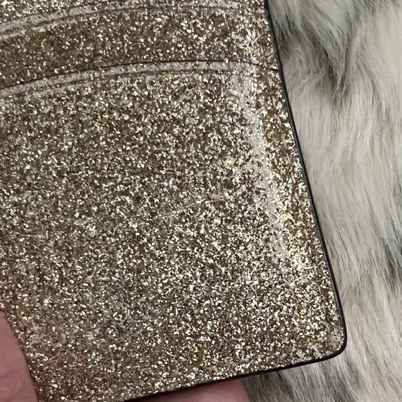 Kate Spade Gold Glitter Card Wallet - Picture 4 of 12